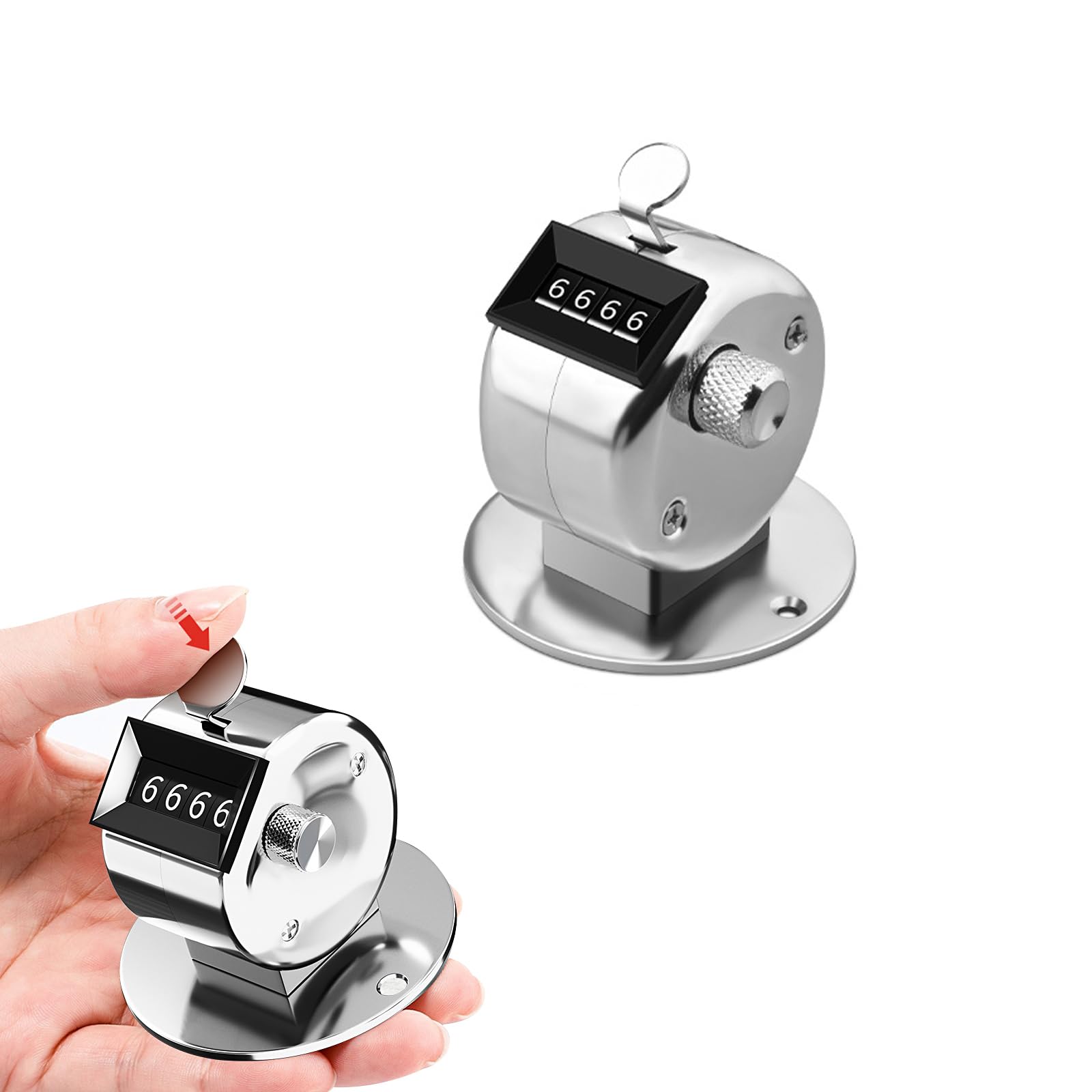 

happykau Ручной счетчик для подсчета мячей и цифровой настольный счетчик 4-разрядный для бейсбола, подсчета, опросов и многого другого. Компактный, Водонепроницаемый,