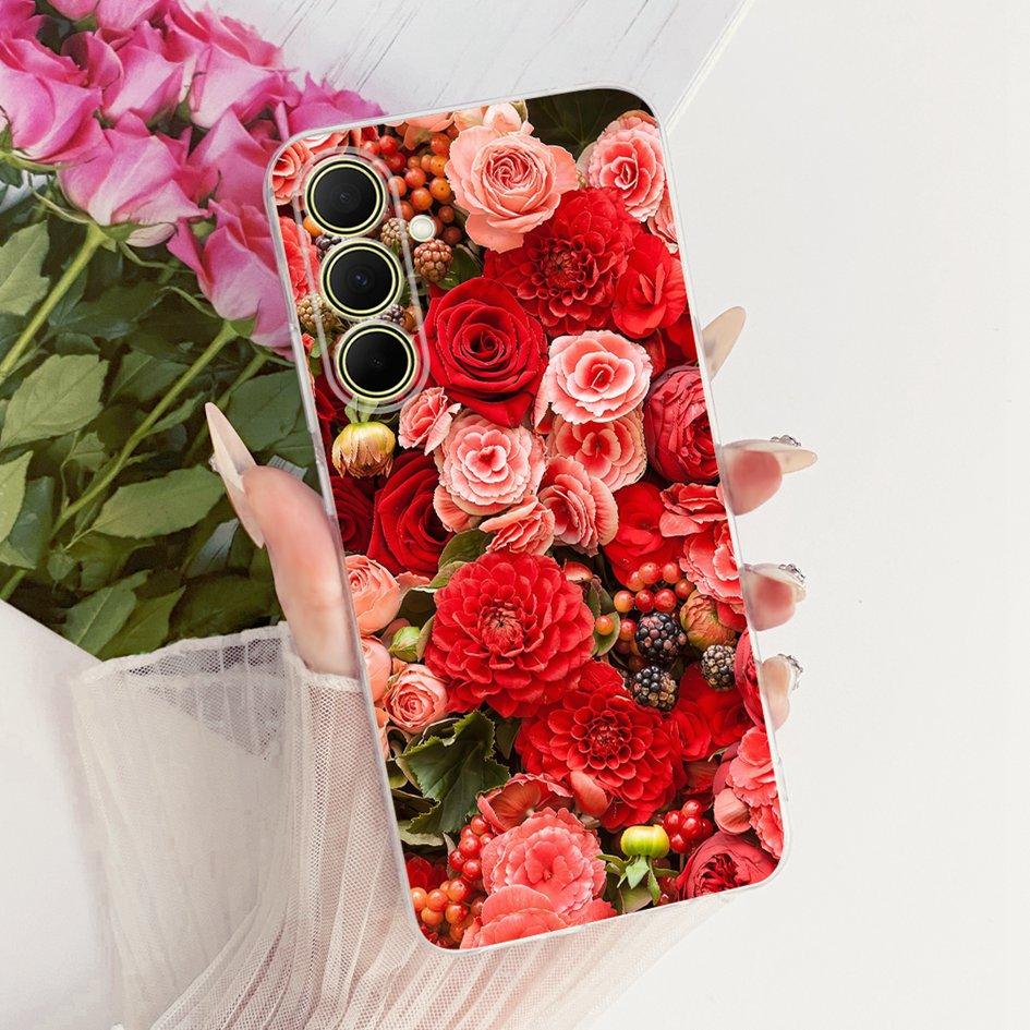 Hülle Für Samsung Galaxy A17 A37 A57 5G Cover Neue Stilvolle Blume Klare Weiche Silikon Handyhülle Für Samsung A 17 A 37 A 57 Stoßfänger