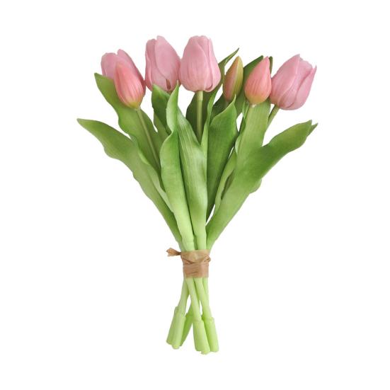 Artificial Tulip Flower 12" Real Touch Long Stem Fake Tulip Flower for Spring Easter