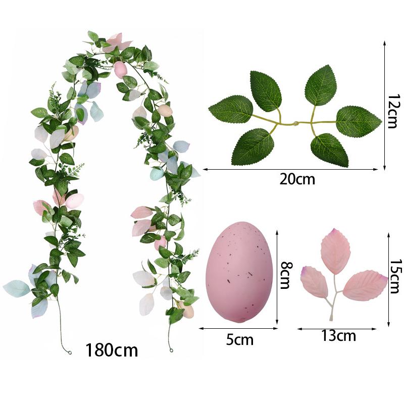 

180 см Искусственная Растение Лиана Гирлянда Пасхальные Яйца Ротанг Поддельная Глициния Для Комнаты Сада Двери Камина Украшение Подвесной Кулон