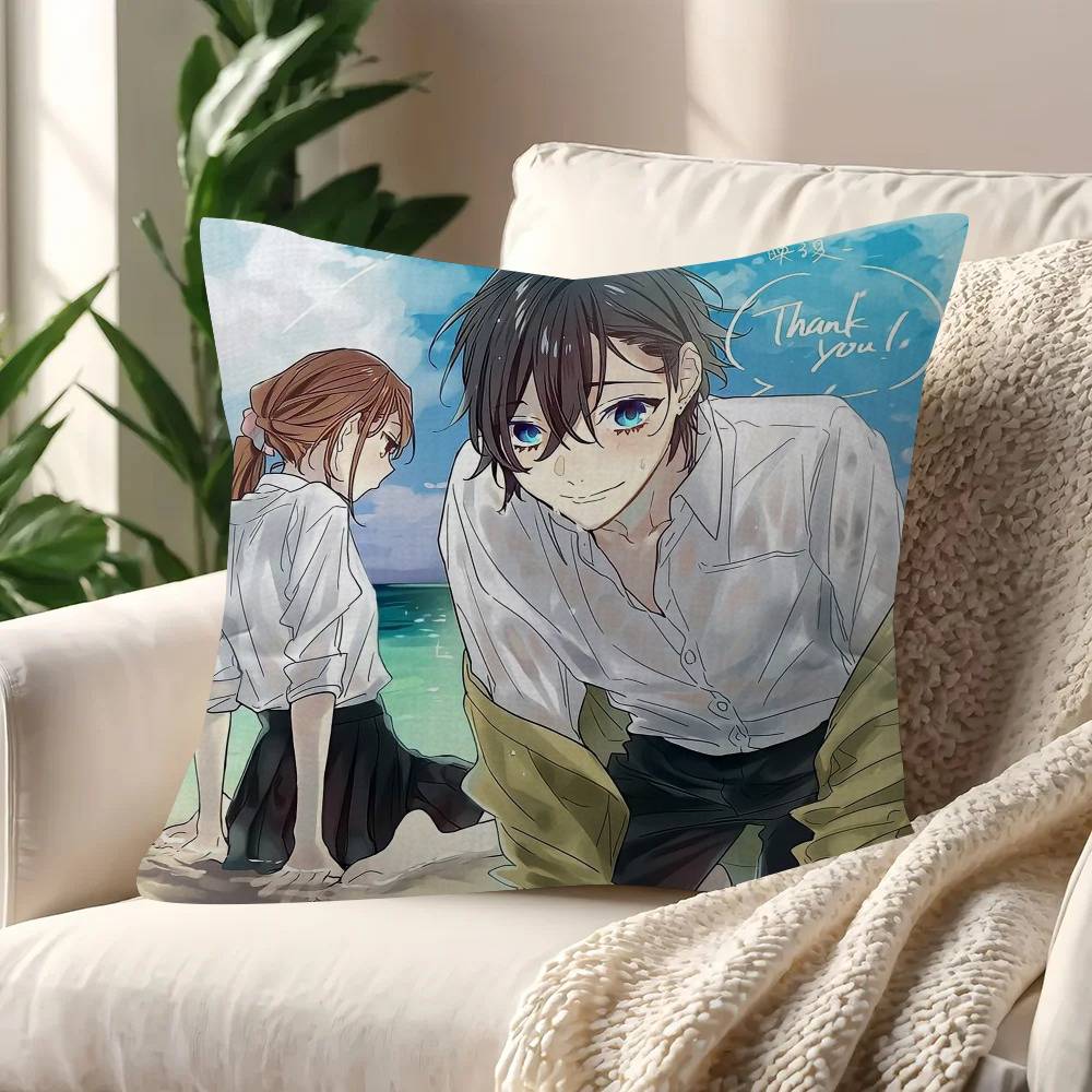 Hot Japanese Anime H-Horimiya Office Cushion Pillowcase Car Cushion Cover45X45Cm Lumbar Pillowcase Sofa Pillowcover