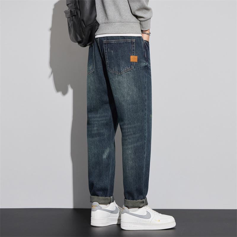 

Мужские узкие прямые джинсы в винтажном стиле: Модные, универсальные и слегка зауженные брюки для молодежного стиля 36 (28-29 inches) 180 lbs