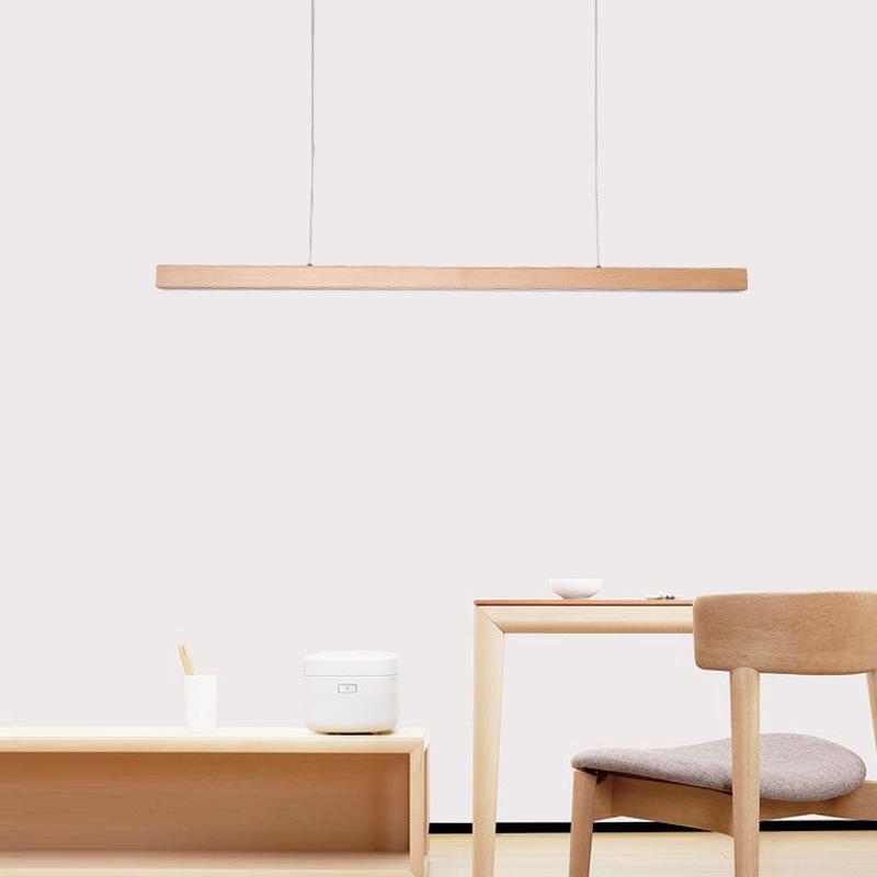 Natural Log Living Room Dining Room Pendant Lamp Word Long Strip Lamp