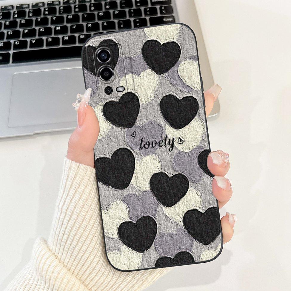 For Oppo A55 4G Case CPH2325 Silicone Cute Cat Fashion Butterfly Flowers Love Painted Cover For Oppo A55 4G Phone Case