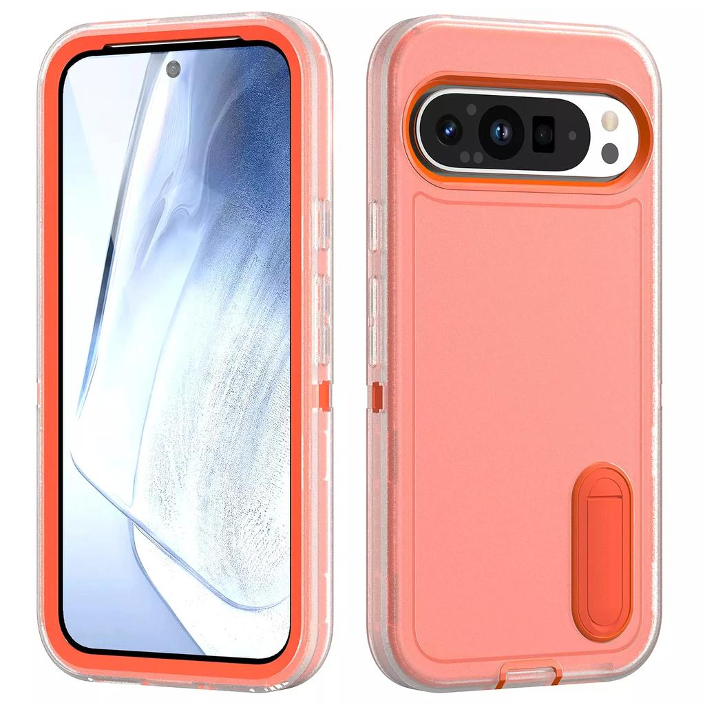 Coque robuste en silicone à armure lourde pour Google Pixel 9 /9 Pro / 9 Pro XL Robuste Protection Lourde avec Support Housse antichoc