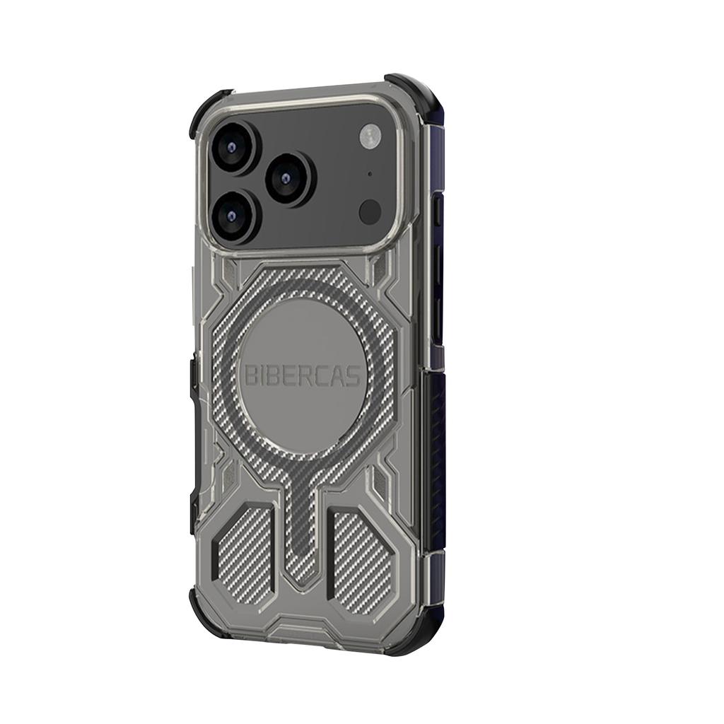BIBERCAS New Mobile Phone Case With Magnetic Suction And Four-sided,military-grade Anti-drop Mobile Phone Protective Case With Carbon Fiber Texture