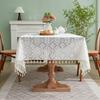 1pc, Tablecloth, Vintage Hollow Out Lace Pastoral Style Rectangular Floral Branch Mesh Table Cloth