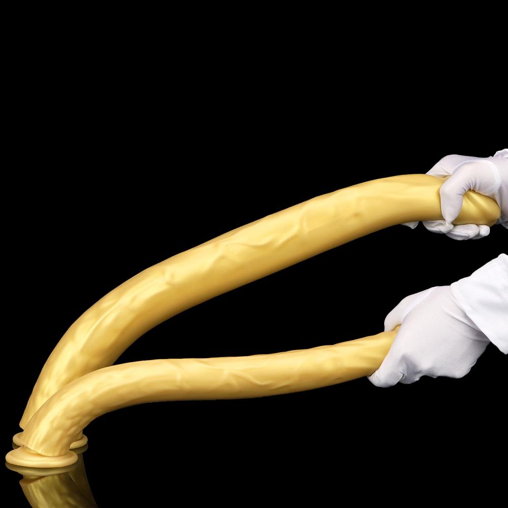 Golden Silicone Soft Sm Size Anal Plugs Extra Long Deep Dilatation Anal Strips Out and About Long Term Wear Anal Whip