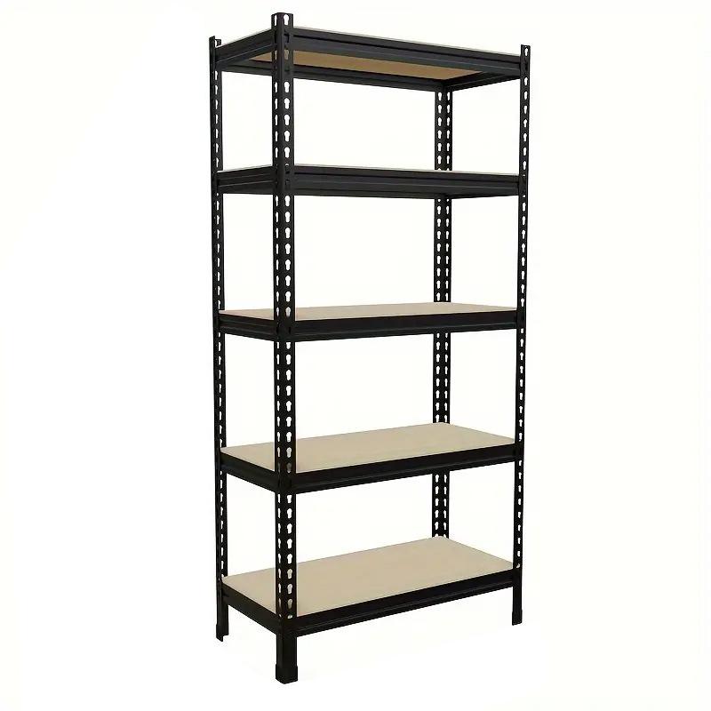Adjustable Metal Shelving Unit For Garage Shelves Utility Rack Shelf For Basement Pantry Closet Shelves, Black, Utility Shelves