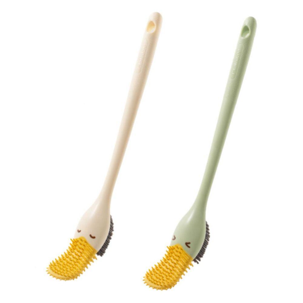 Long Handle Cartoon Duck Toilet Brush Plastic Cleaning Brush Durable Closestool Brush Bathroom