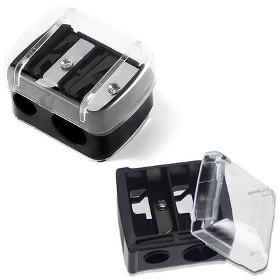 DELUXEFOX Eyebrow Pencil Sharpener Eyeliner Sharpener of Eyebrow Pencil Knife Design Eyebrow Tool Compatible with 8mm and 11mm Black Durable Eyebrow