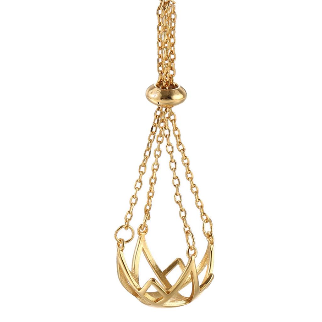 10-12mm Round Pearls Pendant Cage DIY Necklace Charm Holder Hollowed Balls Lantern Shape Empty Support Tray Bracket