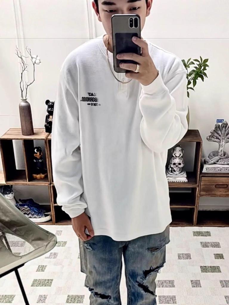 Trendy Brand NBHD Henley Waffle Knit Loose Cotton Hoodie - Autumn/Winter Edition