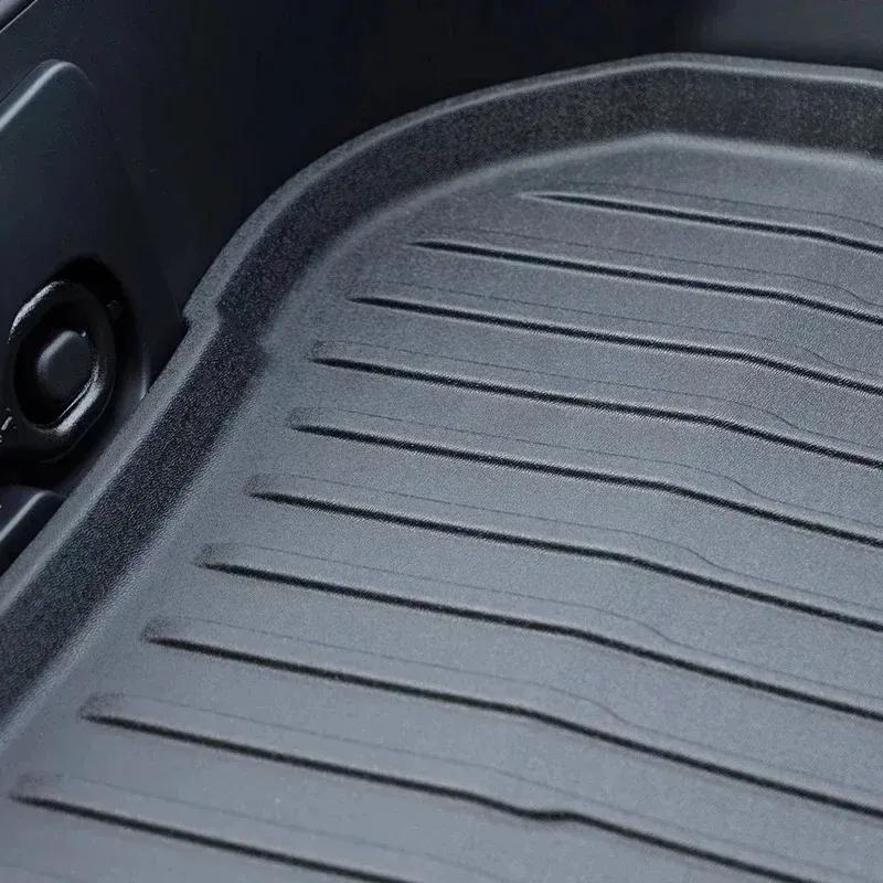 For Tesla Model Y 2021-2024 TPE Upgrade Front Storage Box Pads Car Rear Trunk Waterproof Protector Liner Trunk Tray Floor Mat
