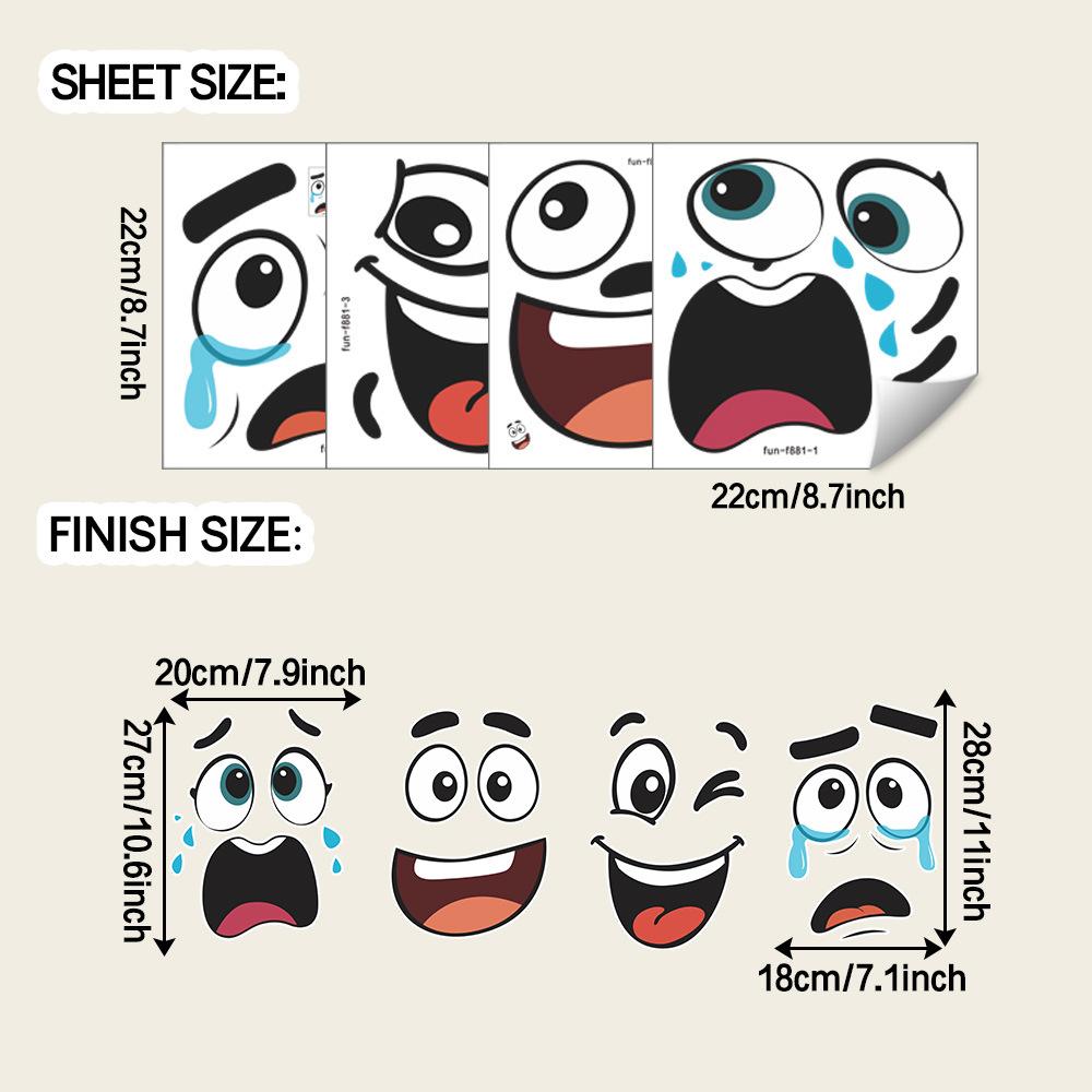 Personalized and Funny Expression Trash Can Beautification and Decoration Stickers