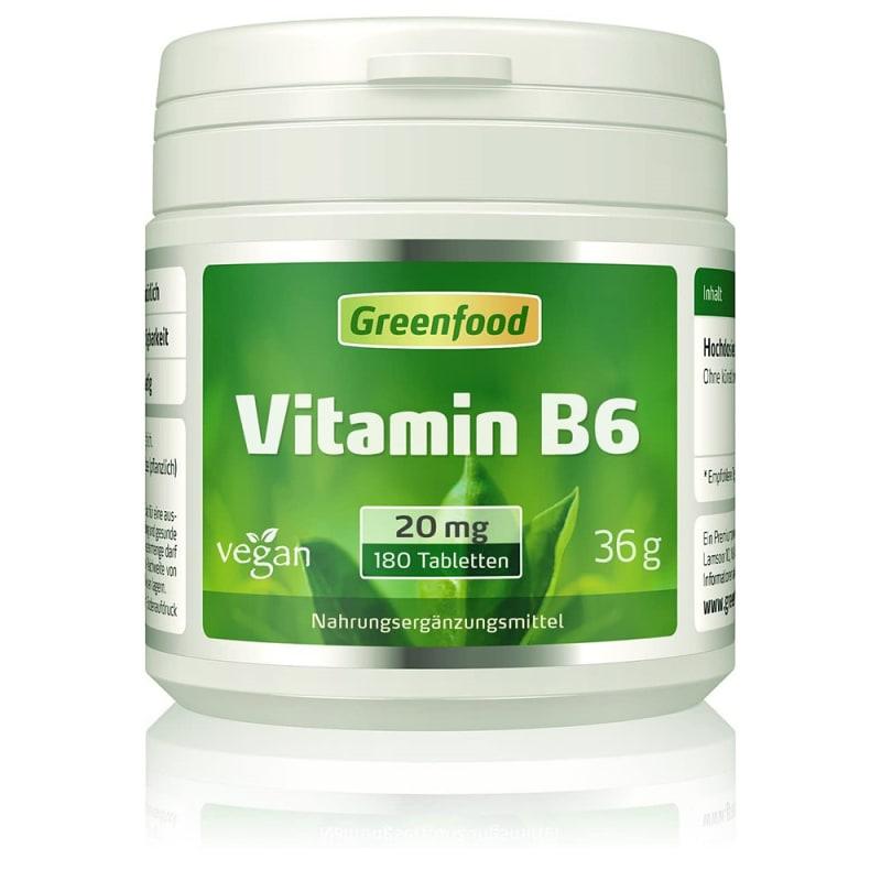 

Greenfood Vitamin B6 20 mg, 180 Tablets