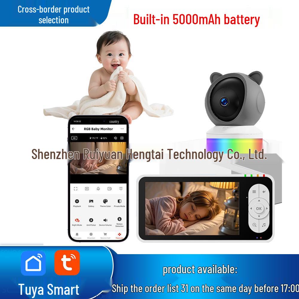 Smart RGB Graffiti Baby Monitor with WiFi, Remote Control, Two-Way Intercom, and Temperature Sensor. RH-BM16