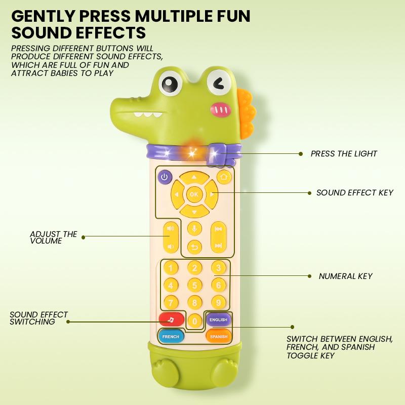 Baby Remote Control Toy Pretend Play with Lights Sounds English Vocabulary Cognitive Development for Toddlers