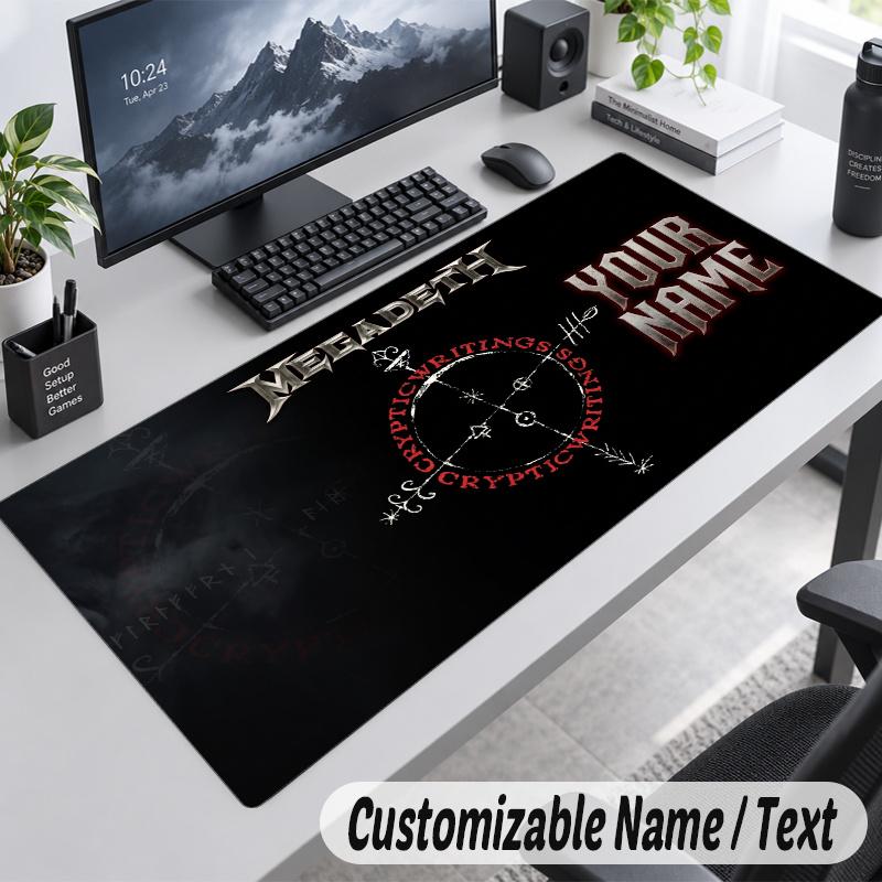 Megadeth Personalized Large Mouse Pad Custom Name Text Extended Desk Mat Gaming Mousepad
