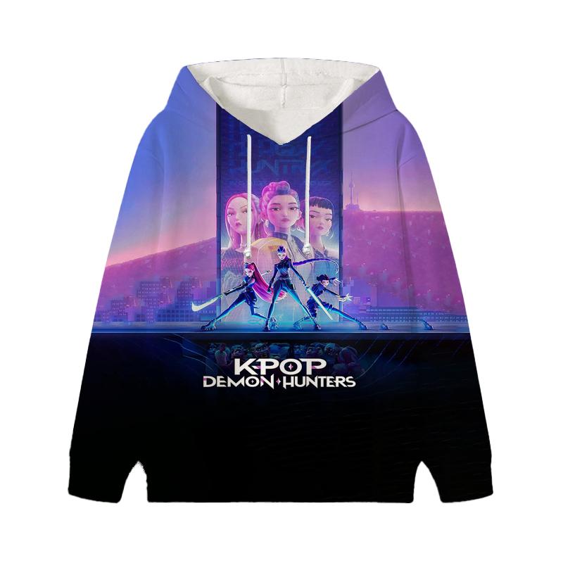 

Толстовка Demon Hunters Zoey Rumi Mira KPop Huntrix Girl Детская толстовка Детская Саджа Мальчики Пуловер Харадзюку Осень Зима Топы 150 коричневый