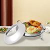 Chafing Dish, Runder Buffet-Wärmer aus Edelstahl, 38cm/14.96in Serviertablett, 3L/3.17Qt Fassungsvermögen, Wiederverwendbarer Brennstoffhalter mit Deckel