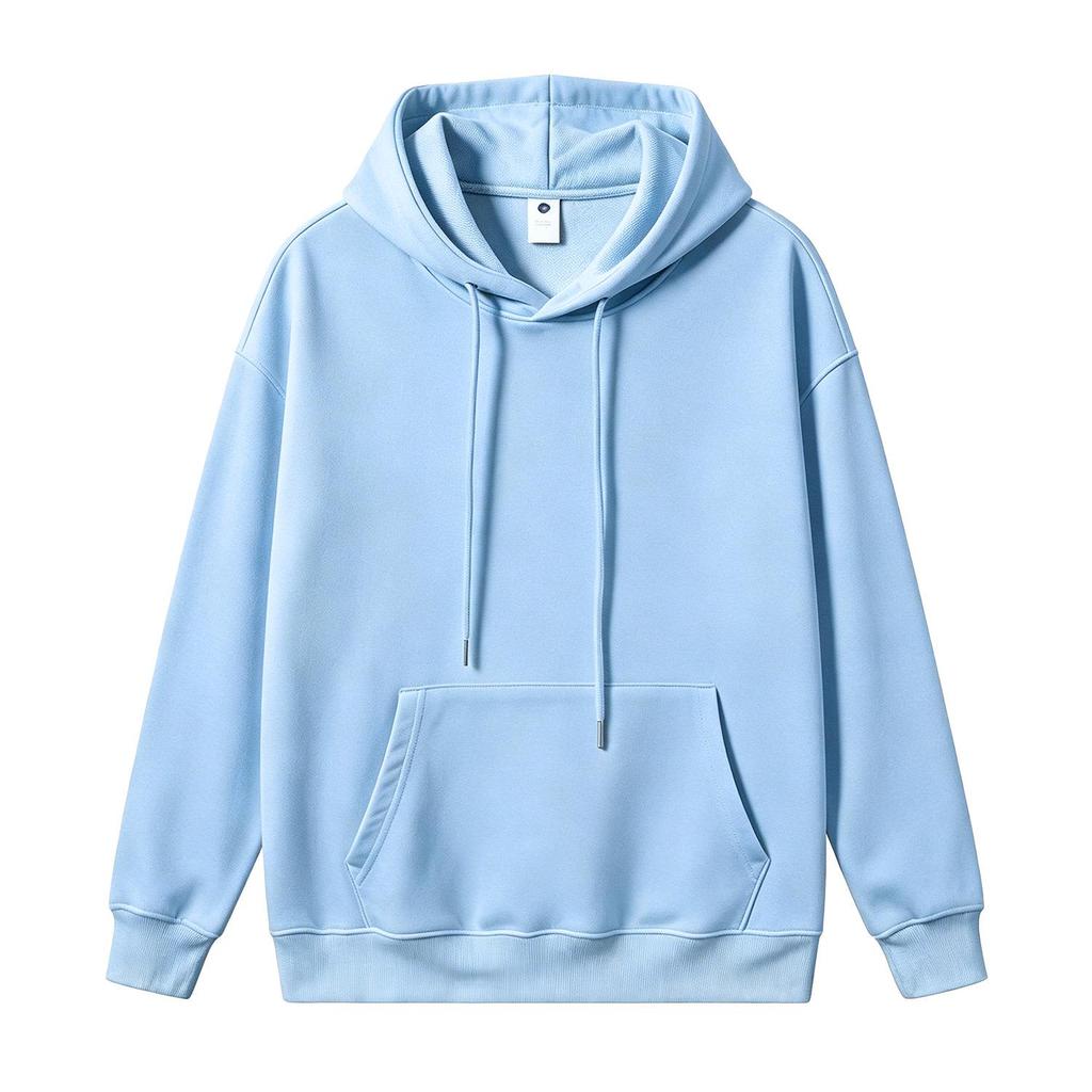 Unisex Solid Color Hooded Sweatshirt - Loose Fit Long-Sleeve Top