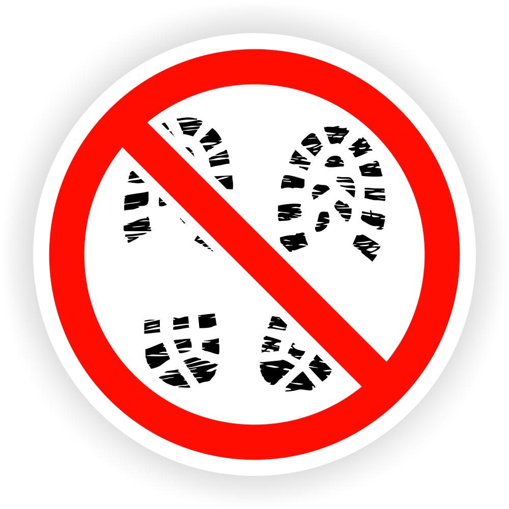 Information Sticker - No Entry with Shoes 10
