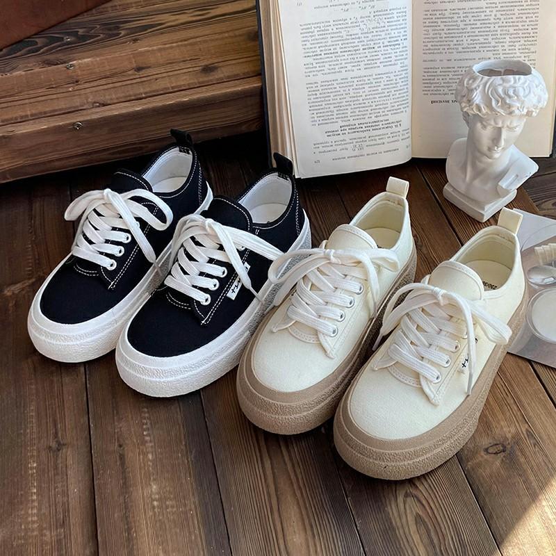 Scarpe da Ginnastica Bianche con Zeppa e Fondo Spesso da Donna, Nuovi Modelli Primavera e Autunno, Rialzate, Versatili, Casual, Sportive, da Skateboard