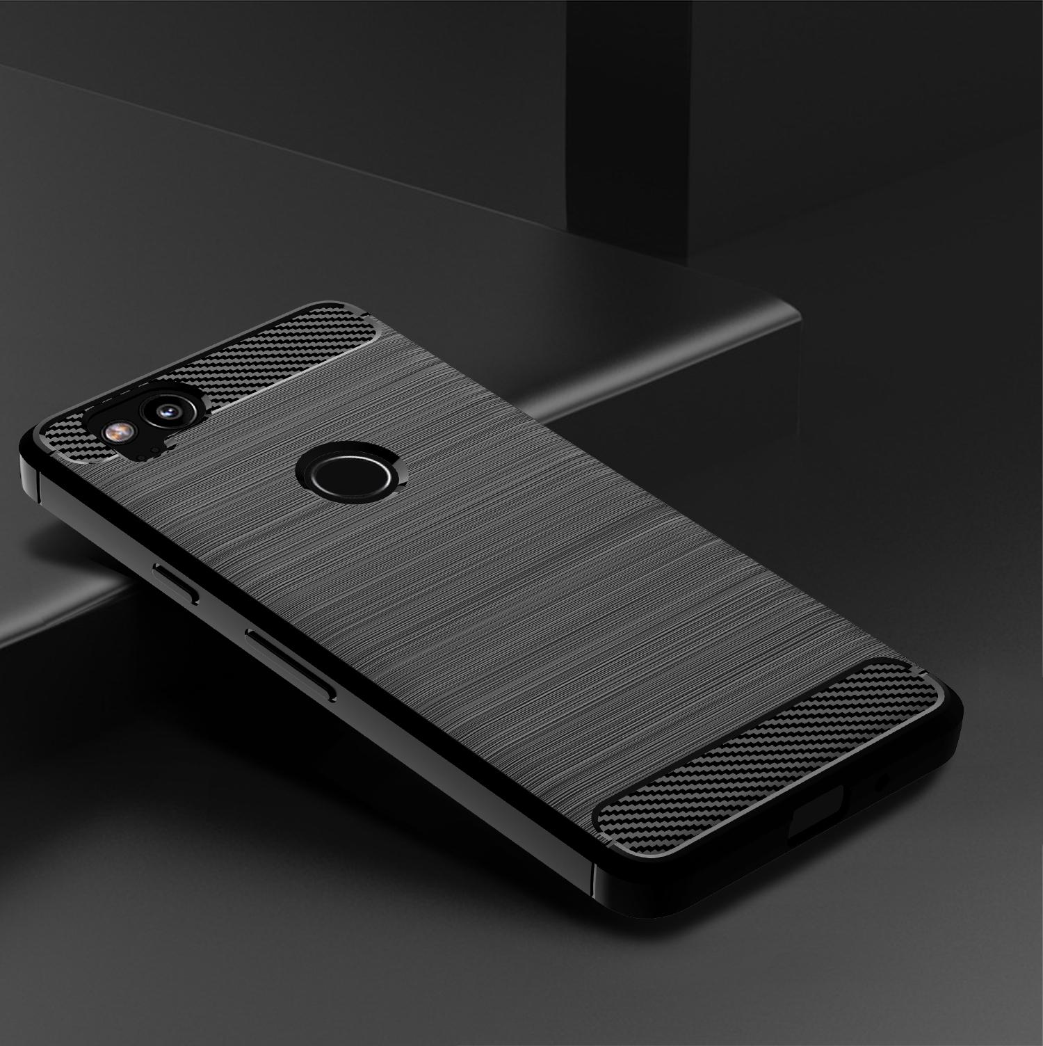 

Для Pixel2 Google Мягкий Матовый Чехол Роскошный Карбоновый Задний Чехол для Google Pixel 2 Противоударные Силиконовые Чехлы Для Телефонов Coque Fundas For Pixel 2 чёрный