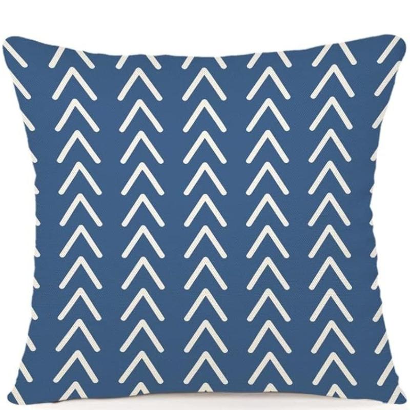 Modern Light Blue Pillow Covers Linen Fabric Cushion Covers For Sofa Couch Bed Car Living Room Bedroom Outdoor Home Decor