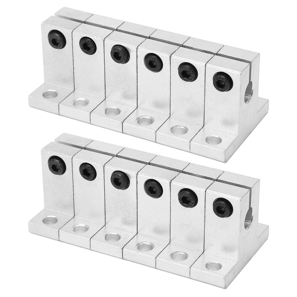 12Pcs Linear Motion Rail Support Aluminium Alloy Shaft Clamping Rod Set Kit for 3D Printer