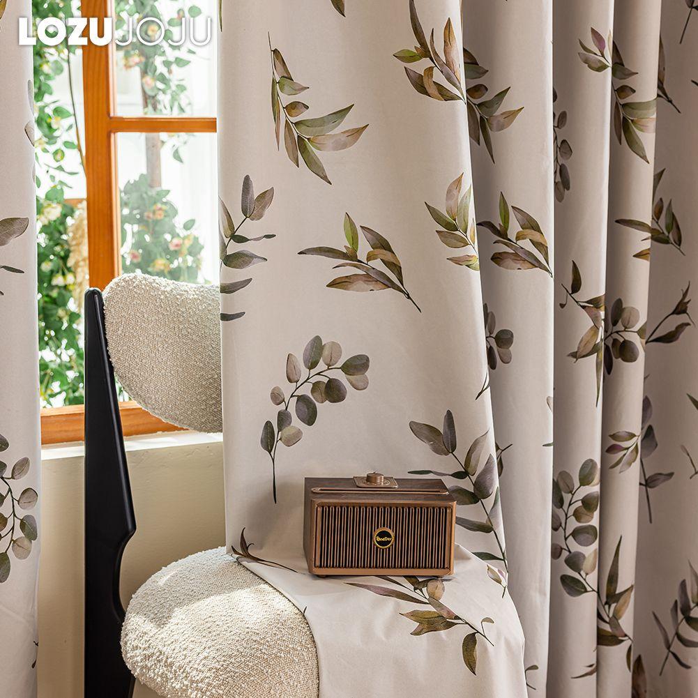 1pz LOZUJOJU Tende Oscuranti 100% Stile Campagna Americana Tende Stampate con Piante per Camera da Letto Soggiorno Finestra Balcone per Decorazione Casa