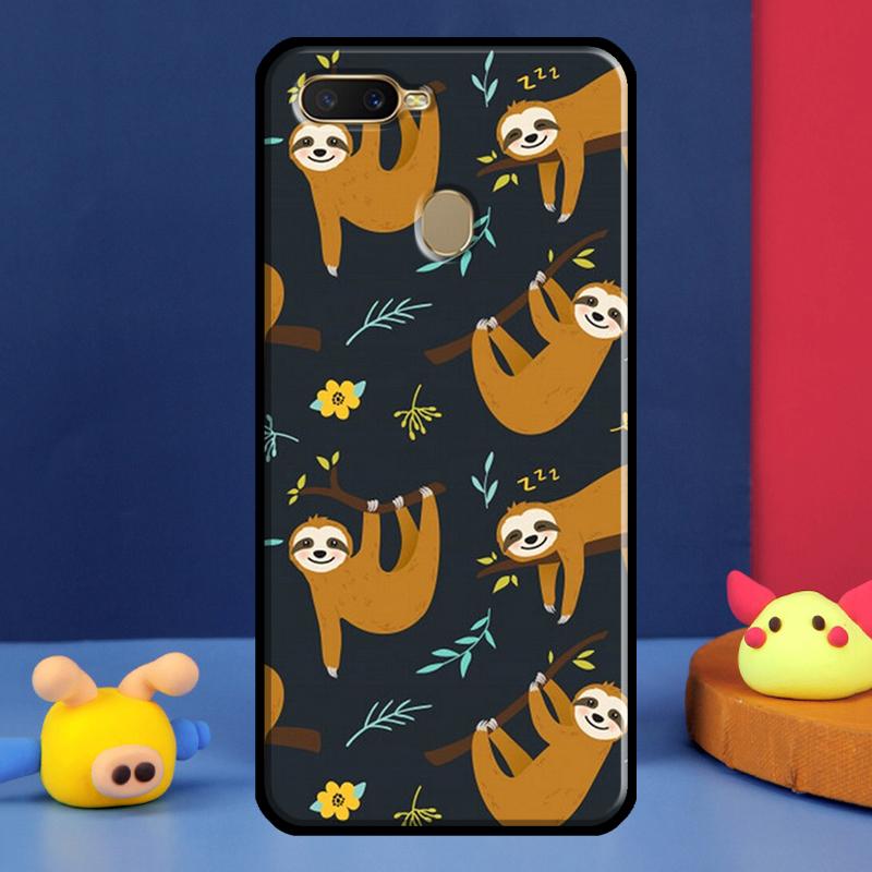 Baby Sloth Case For Oppo A16 A76 A96 A58 A78 A98 A5 A9 A91 A15 A17 A77 A52 A72 A74 A94 A54S A57S Cover