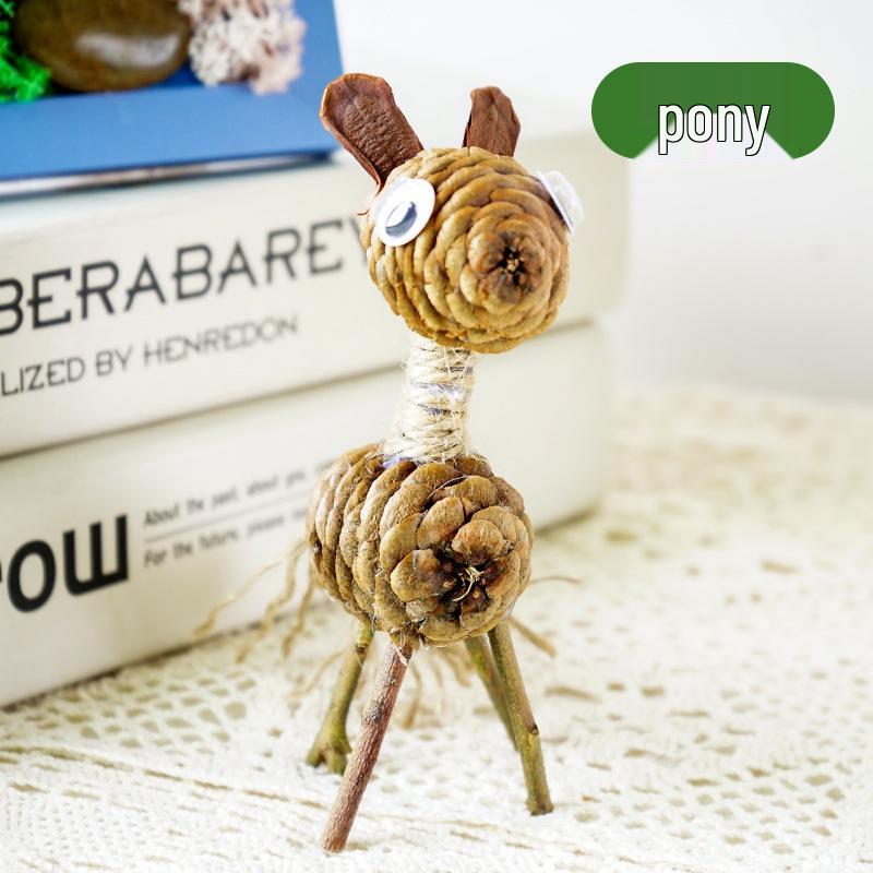 Handmade DIY Dried Flower Kit: Wood Chips, Branches, Pine Cones, Animals - Educational Parent-Child Creative Christmas Activity