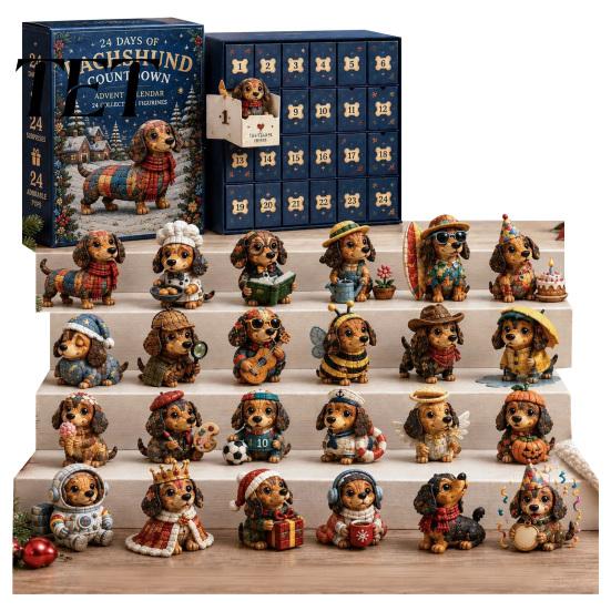 Halloween Gift for Kids 24 Days Advent Calendar 2026, Mini Highland Cow/Horse/Dog Figures Christmas Countdown Festive Atmosphere Props Calendar,