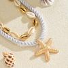 Gold necklace exaggerated beach wind alloy accessories handmade shell starfish item jewelry women's collarbone chain