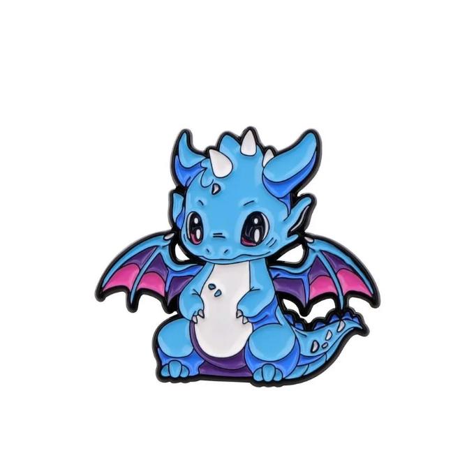 

Cute Dragon Enamel Pin Cartoon Animal Brooch Metal Badge for Backpack Jacket Hat Accessories Collectible Gift One Size