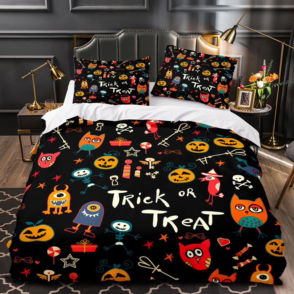 Sports Graffiti King Queen Duvet Cover Cartoon Bicycle Badminton Racket Bedding Set for Kids Black 2/3pcs Polyester Quilt Cover