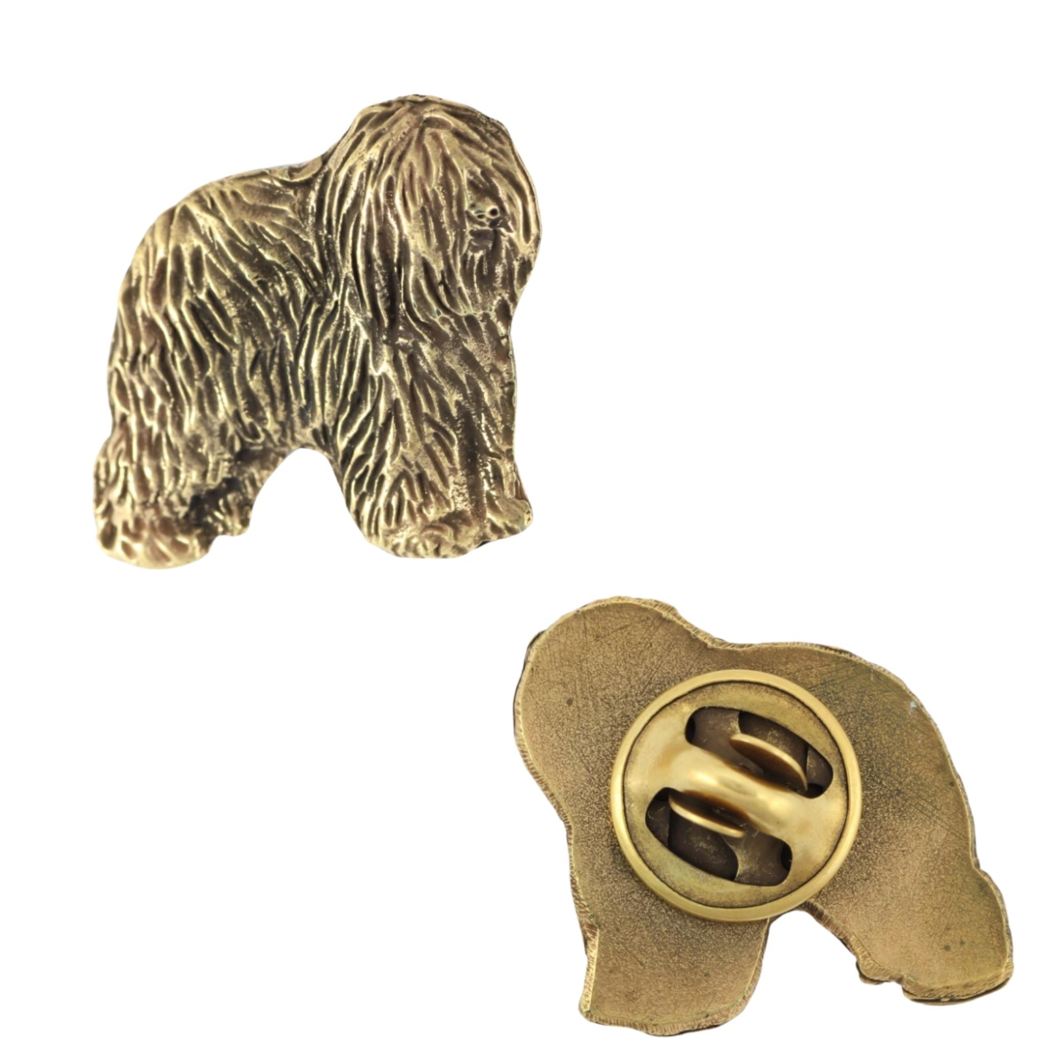 

Polish Lowland Sheepdog, PON, Valee Sheepdog II - Dog brooch in decorative box, elegant gold-plated pin, Art-Dog brand jacket pin