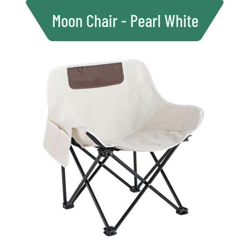 New German Portable Outdoor Folding Moon Chair with Backrest - Perfect for Camping, Fishing, and Picnics
