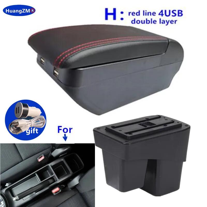 For Honda Fit Armrest For Honda Jazz /WRV Car Armrest Box 2014 2015 2016 2017 2018 2019 2020 Retrofit Parts Interior Storage Box