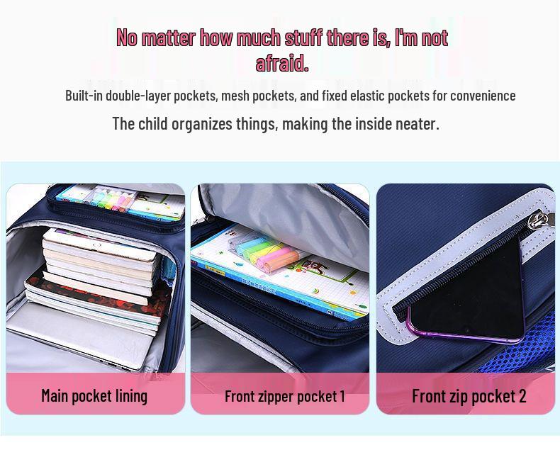 Children's Korean Style Backpack: Spine Protection, Double Shoulder for Boys & Girls - Ideal for Kindergarten & Primary School