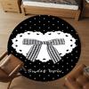 1pc Sweet Bow Round Chair Mat Office Area Rug - Non-Slip, Floor Mat for Office, Bedroom, and Indoor Decor P127146