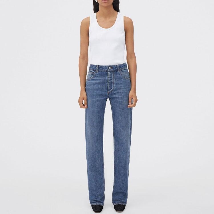 Bottega Veneta High Rise Straight Denim Pants Women's 711399V2EN04715