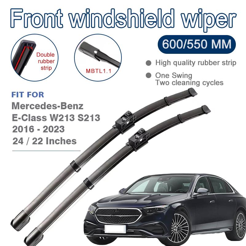 Wiper Blades For Mercedes Benz E-Class W213 S213 16-23 Front Windshield Brushes Windscreen Car Accessories Cover Spring  24 +22 RHD
