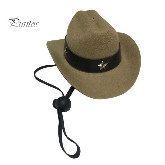 Pet Cowboy Hat Adjustable Mini Cat Cowboy Costume Accessory with Chin Strap for Halloween Christmas Parties