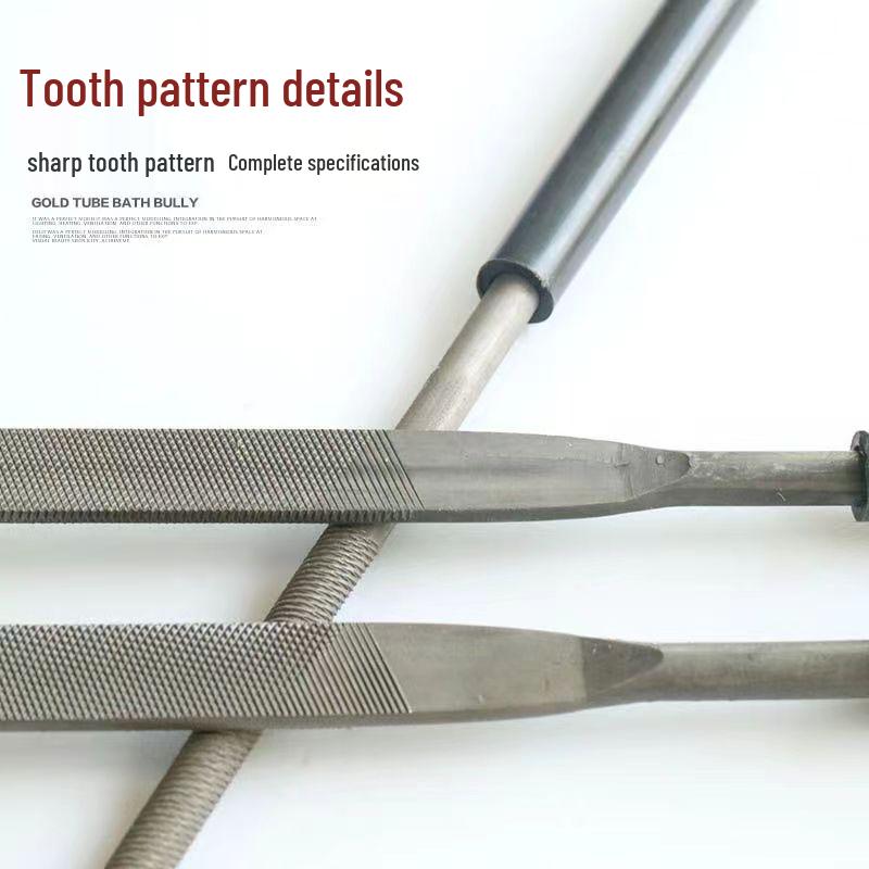 Mini Assorted Steel File Set: Triangular & Flat Files for Metal & Wood Grinding
