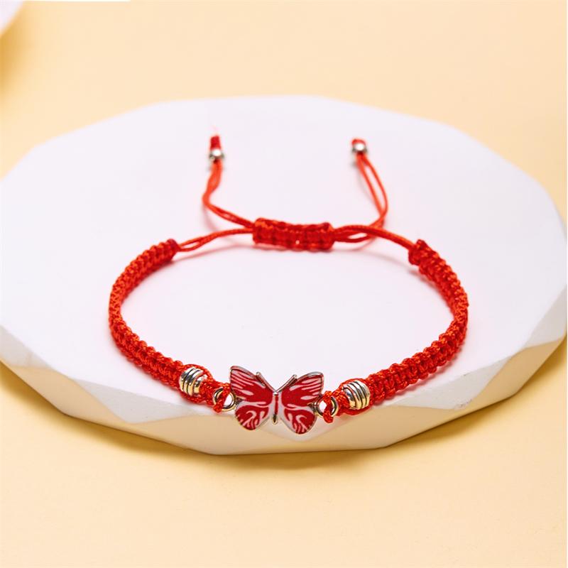 Bohemian Butterfly Handmade Braided Rope Bracelet for Women Girls Dainty Butterfly Adjustable Woven Chain Party Jewelry Gift