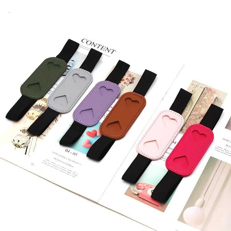 1pc Heart-Shaped PU Leather Elastic Band Pen Clip, Notebook Holder, Pen Insert, Simple PU Leather Pen Accessory for Pocket