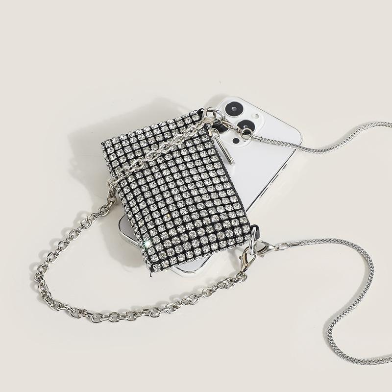 Stylish Rhindiamond-filled Bag Mini Shoulder Crossbody Bag Hand Handbag Women's Lipstick Bag